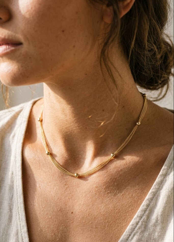 CM 14K Gold Renk Topçuk Model 60 cm Kadın Kolye