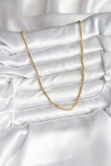 14K Gold Renk Kaplama Topçuk Zincirli Model CM Kadın Kolye