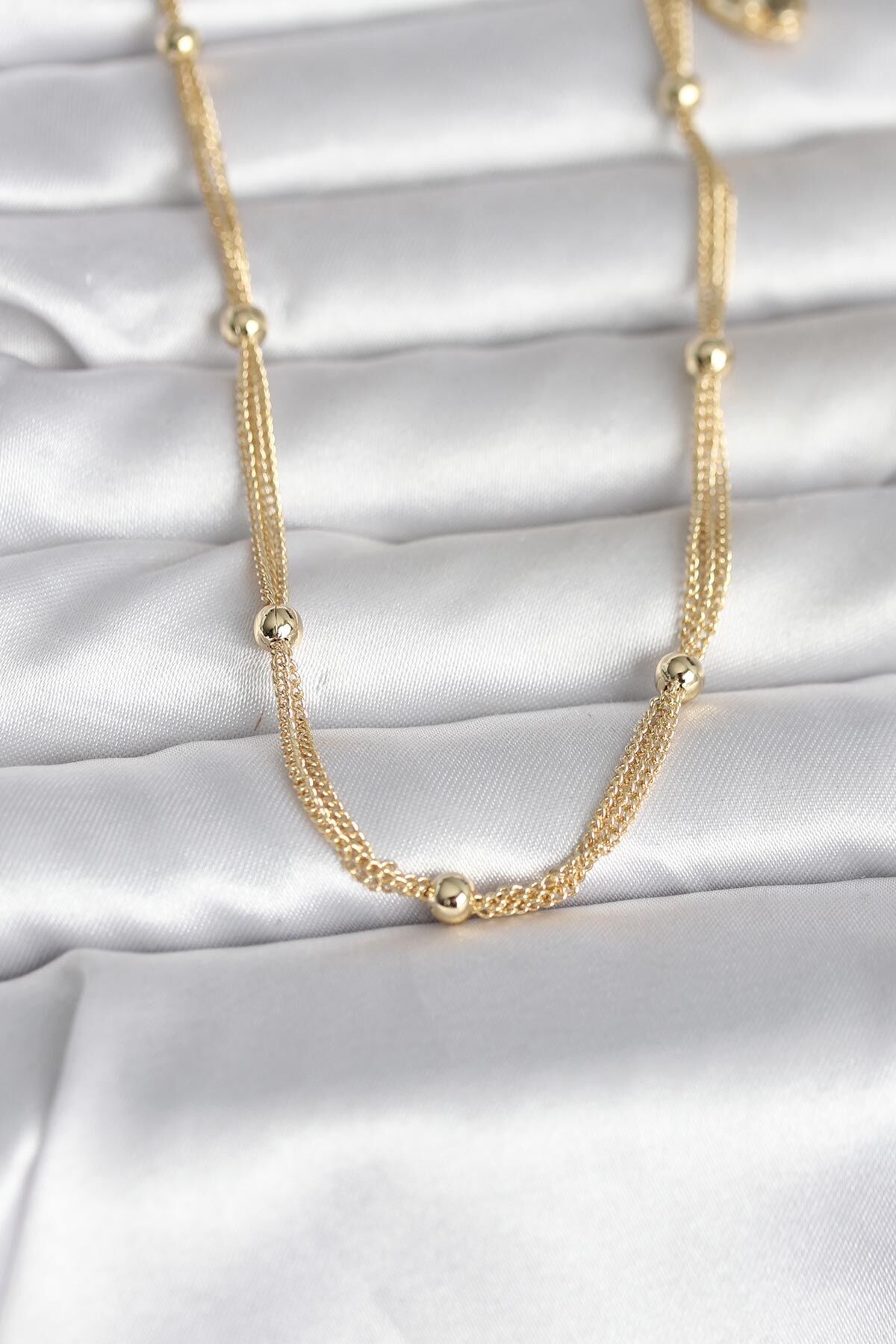 CM 14K Gold Renk Topçuk Model 60 cm Kadın Kolye