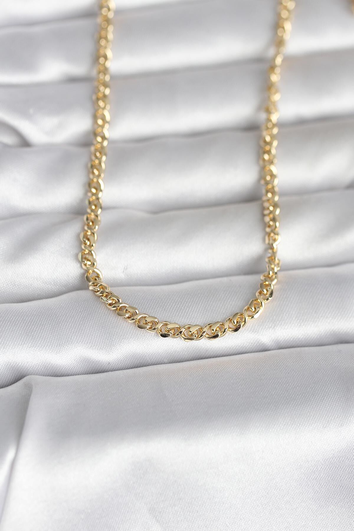 CM 14K Gold Renk Zincir Model 60 cm Kadın Kolye