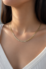 CM 14K Gold Renk Yassı Model 60 cm Kadın Kolye