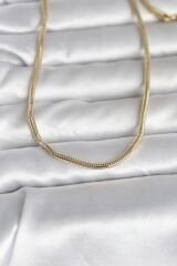 CM 14K Gold Renk Yılan Zincir Model 60 cm Kadın Kolye