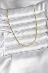 14K Gold Renk Kaplama İnce Zincir Model CM Kadın Kolye