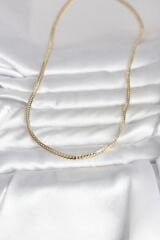 CM 14K Gold Renk Yassı Zincir Model 45 cm Kadın Kolye