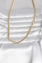 CM 14K Gold Renk Yassı Yılan Zincir Model 45 cm Kadın Kolye