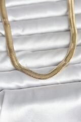 CM 14K Gold Renk Kalın Yassı Yılan Zincir Model 45 cm Kadın Kolye