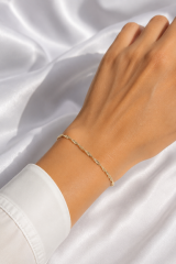 CM 14K Gold Renk Ezme Burgu Zincir Model Kadın Bileklik