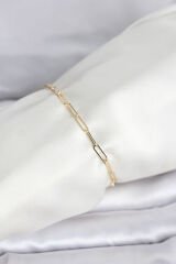 CM 14K Gold Renk Ataç Zincir Model Kadın Bileklik