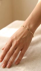 CM 14K Gold Renk Damla Topçuk Model Kadın Bileklik