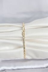 CM 14K Gold Renk Burgu Zincirli Model Kadın Bileklik