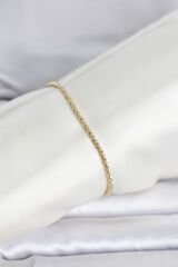 CM 14K Gold Renk Burgulu Zincir Model Kadın Bileklik
