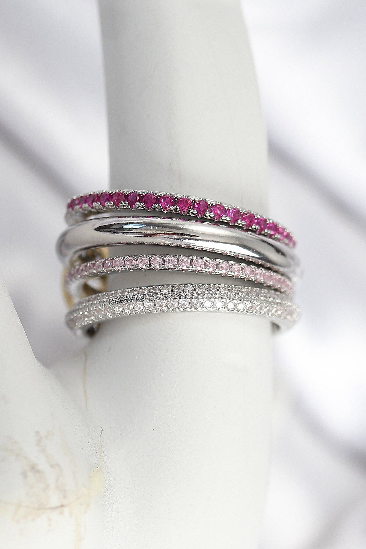 Pirinç Mix Renk Zirkon Taşlı 4'Lü Kadın Yüzük