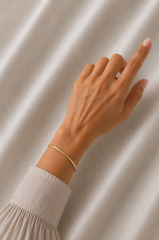 CM 14K Gold Renk Yassı Zincir Model Kadın Bileklik