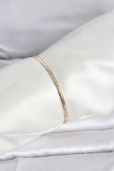 CM 14K Gold Renk Yassı Zincir Model Kadın Bileklik