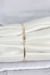 CM 14K Gold Renk Yassı Ezme Zincir Model Kadın Bileklik