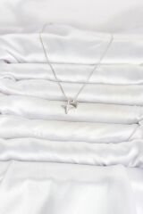 Pirinç Gümüş Renk Minimal Kutup Yıldızı Model Kadın Kolye