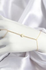 Pirinç Zirkon Taşlı Yonca Model Gold Renk Şahmeran