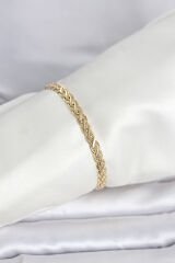 CM 14K Gold Renk Sarmal Zincir Model Kadın Bileklik