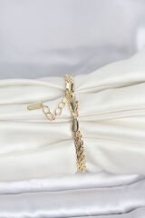 CM 14K Gold Renk Sarmal Zincir Model Kadın Bileklik