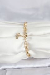 CM 14K Gold Renk Kalın Zincir Model Kadın Bileklik