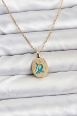 316L Çelik Zincir Gold Renk Shark Figür Kadın Kolye