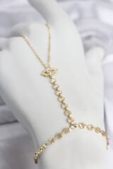 Gold Renk Pirinç Zirkon Taşlı Göz Model Şahmeran