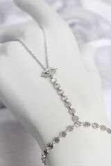 Gümüş Renk Pirinç Zirkon Taşlı Göz Model Şahmeran