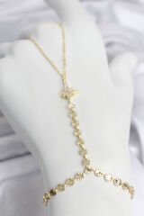 Gold Renk Pirinç Kutup Yıldızı Zirkon Taşlı Şahmeran