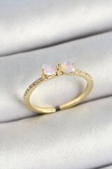Pirinç Fiyonk Figürlü Zirkon Taşlı Gold Renk Ayarlanabilir Kadın Yüzük