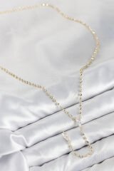 Pirinç Zirkon Taşlı Gold Renk Kadın Y Kolye