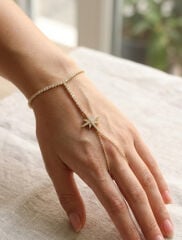 Pirinç Gold Renk Zirkon Taşlı Kutup Yıldızı Model Şahmeran
