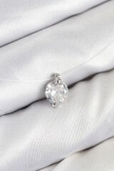 Misineli Zirkon Taşlı Model Gümüş Renk Hayalet Kolye