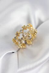 Zirkon Taşlı 2'li Model Gold Renk Kadın Yüzük