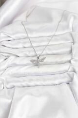 316L Çelik Zincir Gümüş Renk Yusufçuk Model Kadın Kolye