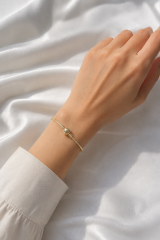 Pirinç Charm Topcuk Model Gold Renk Kadın Bileklik