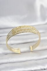Gold Renk Pirinç Minimal Dorikalı Kadın Bileklik