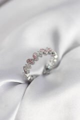 Pembe Zirkon Taşlı Kelebek Model Kadın Yüzük