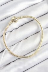 Pirinç Charm Topcuk Model Gold Renk Kadın Bileklik