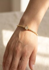 Pirinç Charm Zirkon Taşlı Taç Model Gold Renk Kadın Bileklik