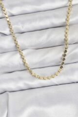 316L Çelik Zincir Gold Renk Ezme Zincir Model 65 cm Kadın Kolye