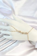 316L Çelik Gold Renk Zincirli Baget Zirkon Taşlı Şahmeran
