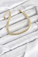 CM Singapur Zincir Model Gold Renk Pirinç Kadın Bileklik