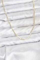 316L Çelik Gold Renk İnce Ezme Zincir Kadın Kolye