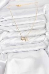 Gold Renk Pirinç Minimal Yıldız Model Kadın Kolye