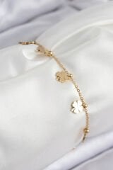 316L Çelik Sıralı Yonca Model Gold Renk Kadın Bileklik