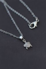 Minimal Caretta Caretta Silver Renk Zirkon Taşlı Kadın Kolye