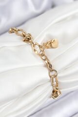 316L Çelik Parçalı Zincir Model Gold Renk Kadın Bileklik