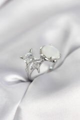 Gümüş Renk Kutup Yıldızı Model Kadın Yüzük