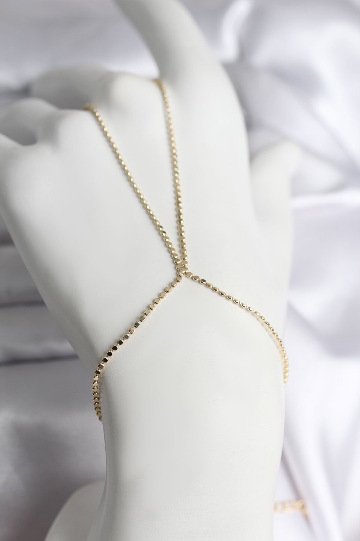 316L Çelik Gold Renk Ezme Zincir Model Kadın Şahmeran