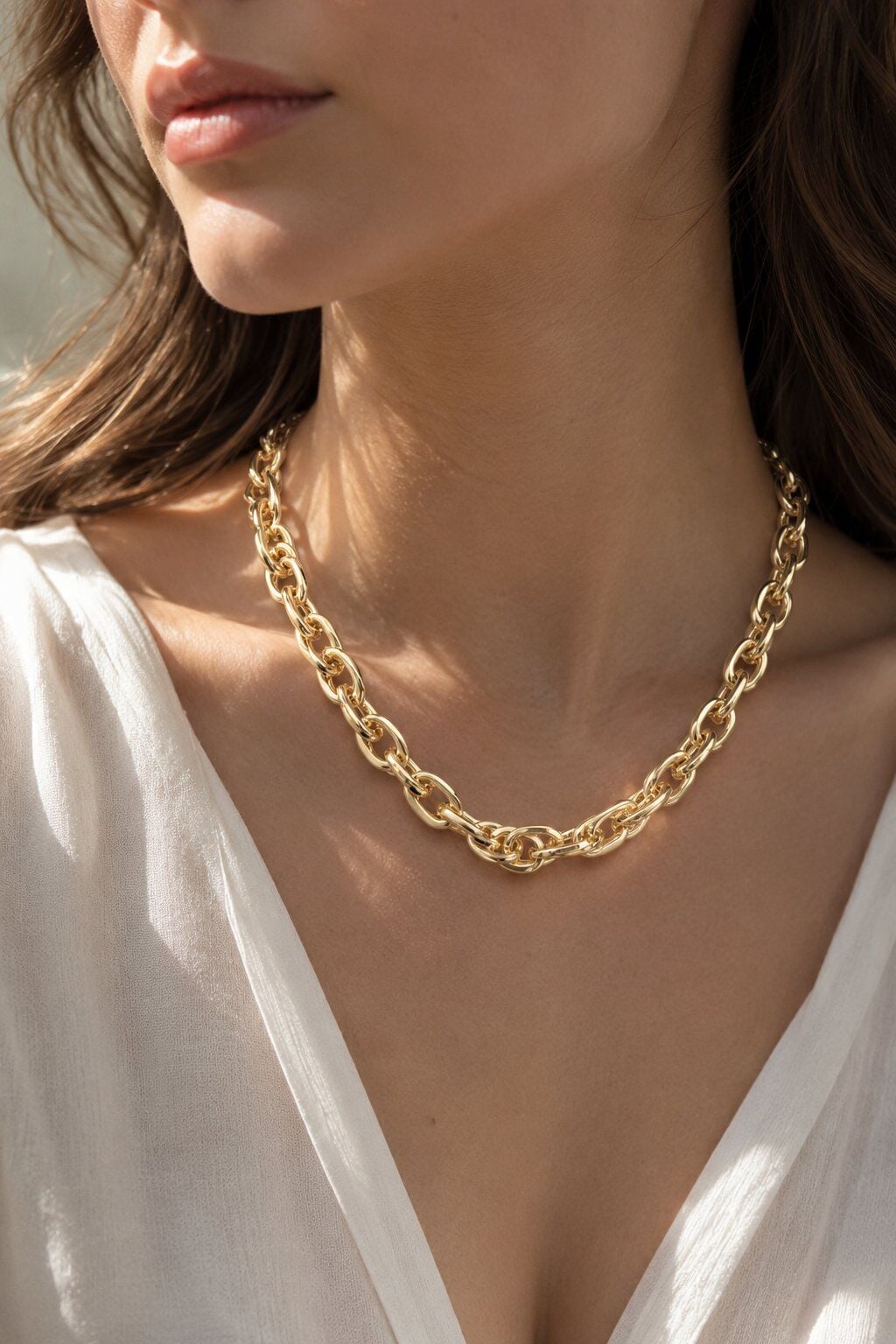 CM Kalın Burgu Model Gold Renk 60 cm Kadın Kolye